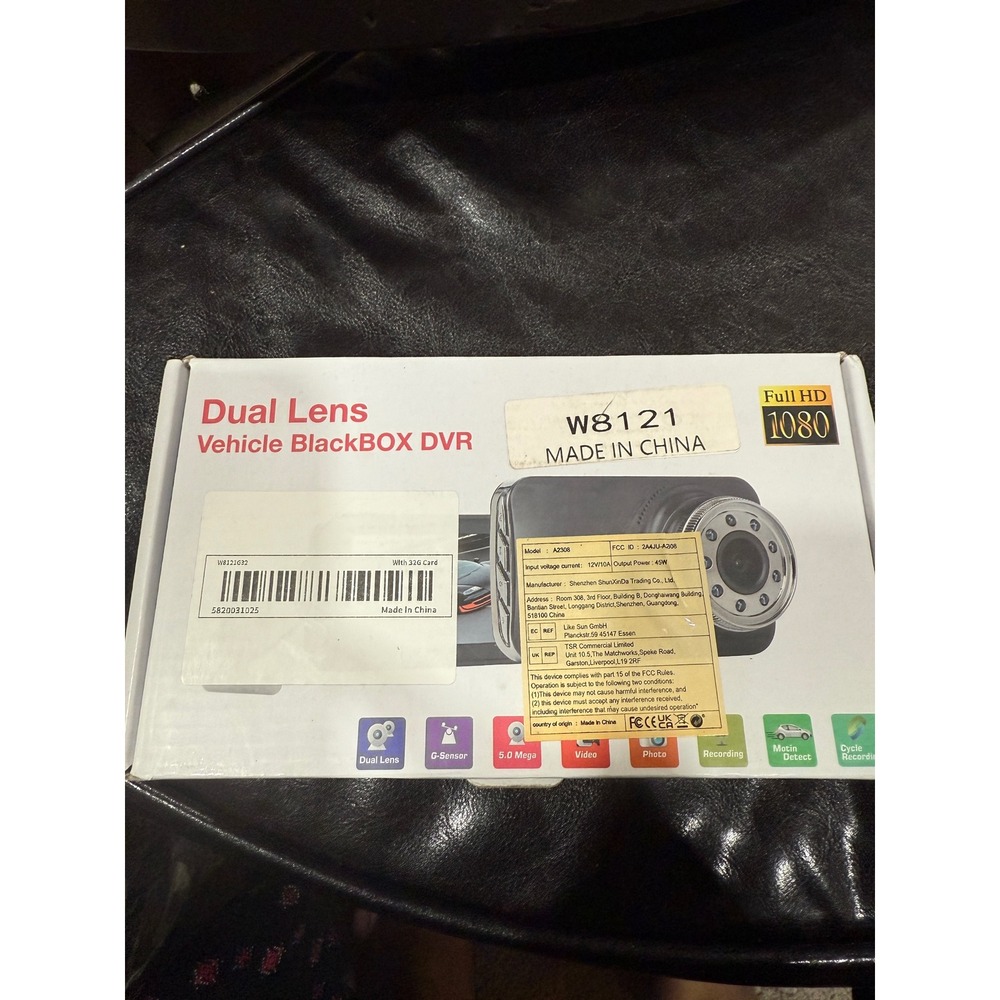 Dual Lens Vehicle BlackBox DVR‎ Camera W8121 Full HD 1080P